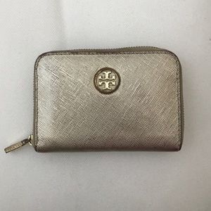 Tory Burch gold coin zip wallet
